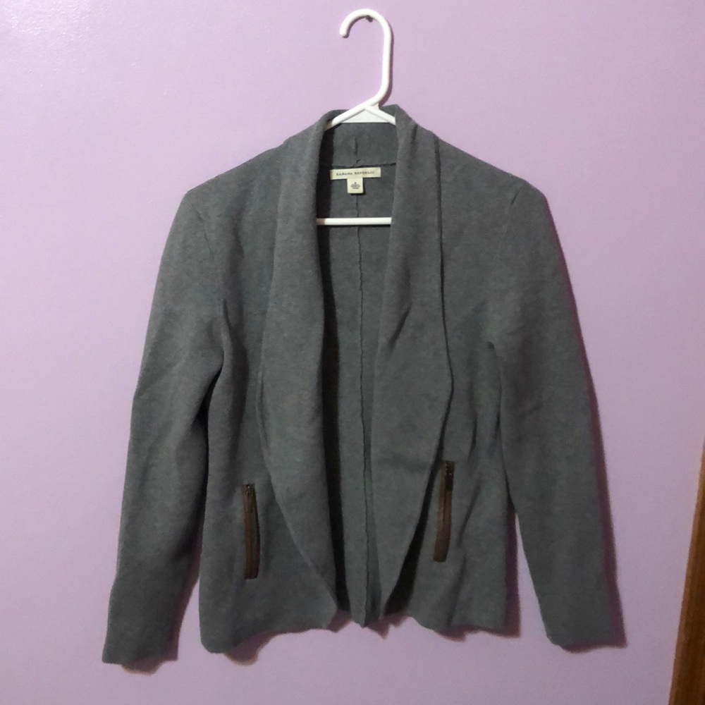 Banana Republic Gray Cardigan Sweater with Pockets